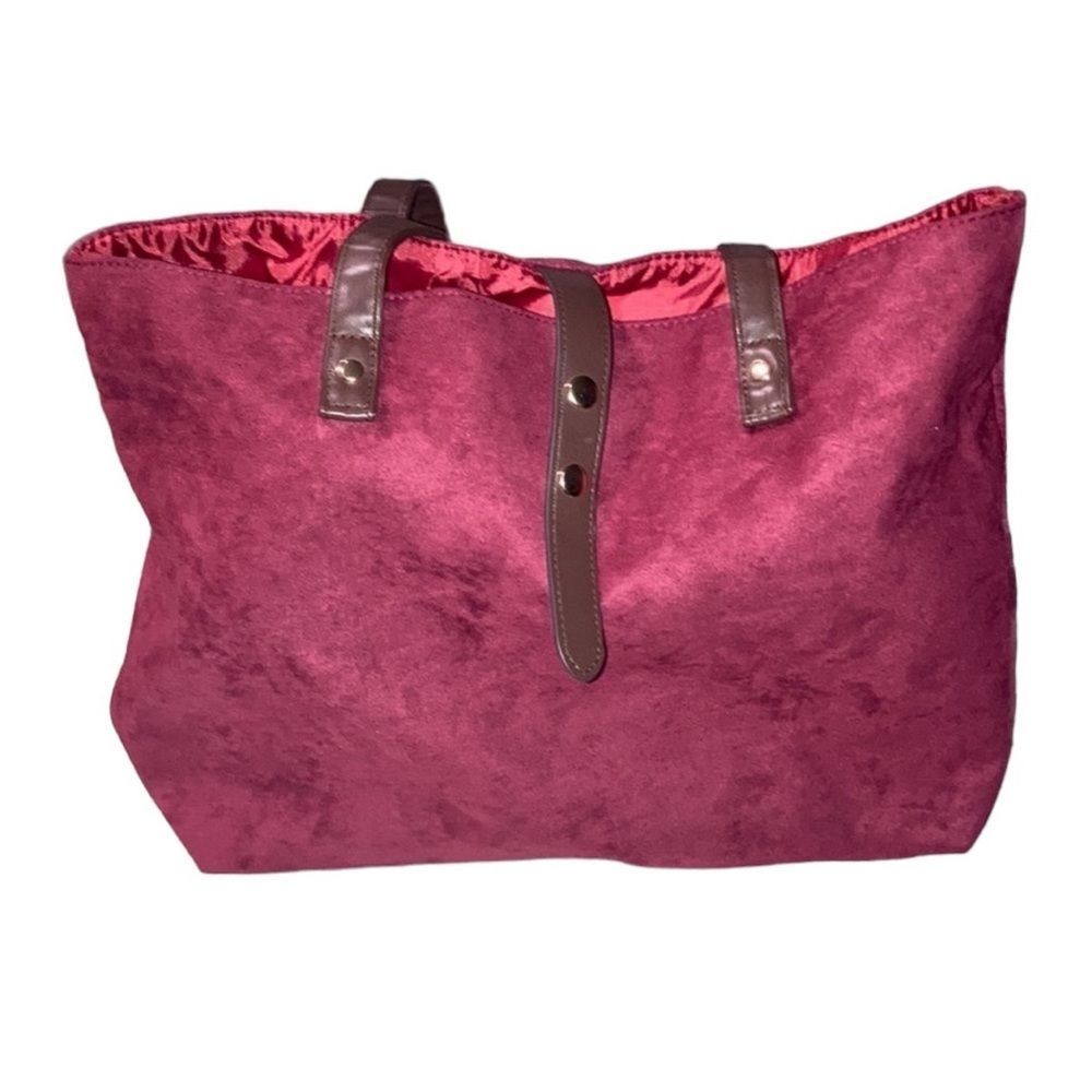 Yankee Candle Maroon Suede Tote